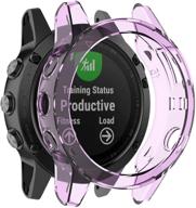 💜 цветной силиконовый защитный чехол для смарт-часов garmin fenix 5 plus - фиолетовый логотип