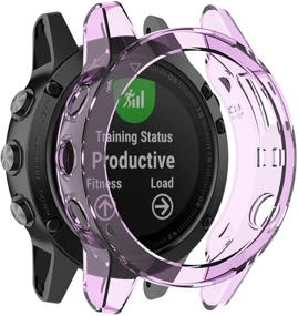 img 4 attached to 💜 Цветной силиконовый защитный чехол для смарт-часов Garmin Fenix 5 Plus - фиолетовый