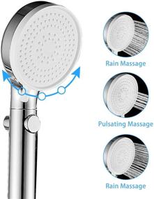 img 1 attached to High Pressure Hand-held Shower Head with ON/Off Switch - 3 Modes, Handheld Shower Head with Hose, Chrome Finish