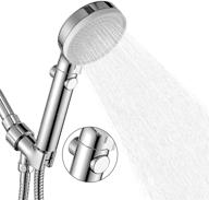 high pressure hand-held shower head with on/off switch - 3 modes, handheld shower head with hose, chrome finish logo