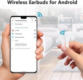 img 3 attached to 🎧 Eduwell Bluetooth Wireless Earbuds - Touch Control, IPX65 Waterproof, Bluetooth 5.1 Headphones, In-Ear for Android & iPhone - White