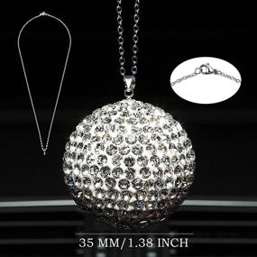 img 1 attached to 🚗 Joynaamn Car Mirror Hanging Accessories, Women's Bling Rearview Mirror Charm, Crystal Ball Pendant for Car & Home, Rhinestone Sun-Catcher Ornament with 45CM Clasp Chain, AB Colorful