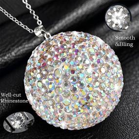 img 2 attached to 🚗 Joynaamn Car Mirror Hanging Accessories, Women's Bling Rearview Mirror Charm, Crystal Ball Pendant for Car & Home, Rhinestone Sun-Catcher Ornament with 45CM Clasp Chain, AB Colorful