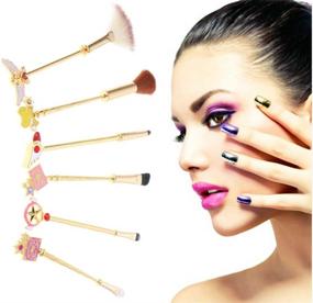 img 2 attached to 6pcs Beautiful Warrior Makeup Brushes Kit for Girls and Women - Foundation Blending, Blush, Eyeshadow, Face Powder, Eyeliner, Sailor Moon Brush Makeup Magic Wand - Soft Brushes Make Up Tools