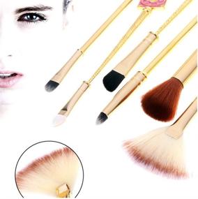 img 3 attached to 6pcs Beautiful Warrior Makeup Brushes Kit for Girls and Women - Foundation Blending, Blush, Eyeshadow, Face Powder, Eyeliner, Sailor Moon Brush Makeup Magic Wand - Soft Brushes Make Up Tools