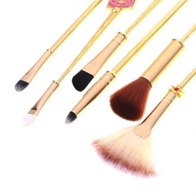 img 1 attached to 6pcs Beautiful Warrior Makeup Brushes Kit for Girls and Women - Foundation Blending, Blush, Eyeshadow, Face Powder, Eyeliner, Sailor Moon Brush Makeup Magic Wand - Soft Brushes Make Up Tools