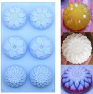 🌸 silicone flower soap mold - 6 cavities soap making mold for handmade cake, chocolate, biscuit, pudding, jelly, ice cube tray logo