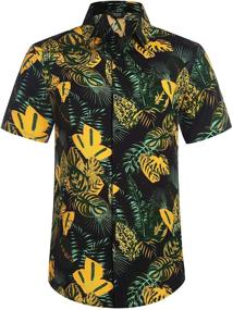 img 1 attached to Hawaiian Floral Casual Men's Summer Clothing by COOFANDY