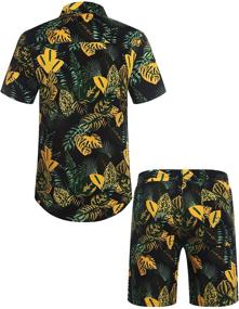 img 2 attached to Hawaiian Floral Casual Men's Summer Clothing by COOFANDY