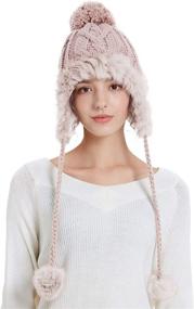 img 4 attached to Zecmos Women's Winter Skull Beanie Hat with Faux Fur Trim – Knit & Soft, Warm Ski Cap with Fleece Ear Flaps