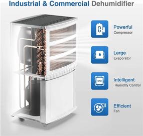 img 3 attached to 🌧️ RINKMO 296 PPD Commercial Dehumidifier: Heavy Duty Industrial Water Damage Restoration with Large Water Reservoir & Garden Hose