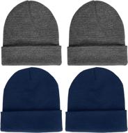 🧢 warm unisex lcztn 4 pack winter ski beanie hat for men & women – knit cap for fishermen, guaranteed comfort and style! logo