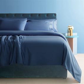 img 3 attached to 🛏️ Luxurious LIANLAM King Size Sheet Set - 6 Piece Bed Sheets with 1800 Thread Count Microfiber - Navy Blue King Sheets - Wrinkle Free & Breathable - Deep Pocket & Super Soft