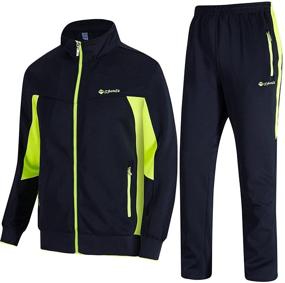 img 4 attached to 🏃 TBMPOY Men's Tracksuit Sweatsuit - Full Zip Athletic Sports Casual Attire