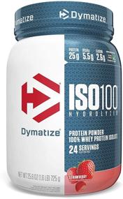 img 4 attached to 🍓 Белок в порошке Dymatize ISO100 - 100% сывороточный изолят, 25 г белка, 5,5 г BCAA, без глютена, быстрое усвоение, легкое усвоение, клубничный вкус, 1,6 фунта.