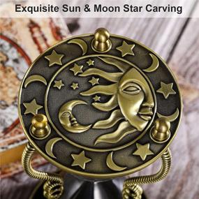 img 3 attached to ⏳ Sun & Moon Engraving Metal Sand Clock: 60 Minute Hourglass Sand Timer for Office Desk Decorative - Antique 1 Hour Glass Sandglass