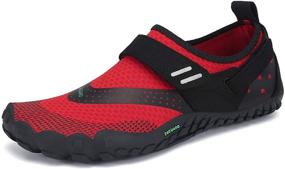 img 4 attached to 👟 SAGUARO Men's Barefoot Running Walking Waterfall Shoes