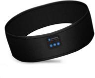 wireless bluetooth 5.0 sleep headband with ultra-thin speaker - long-lasting music headset for running, yoga, black logo