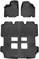 🚗 max liner custom fit floor mats 3 row liner set black a0103/b0103 - honda odyssey (2011-2017) logo