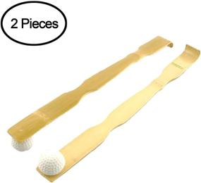 img 1 attached to BambooMN 2-Pack Handheld Back Massager Tool - Bamboo 🎋 Backscratcher with Mallet Bongers for Itchy and Sore Back Relief