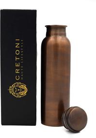 img 4 attached to 🧲 Cretoni Copperlin Classic-Series Pure Copper Water Bottle - Antique Smooth Style - Perfect Ayurvedic Copper Vessel for Sports, Fitness, Yoga, and Natural Health Benefits - 900ml/30oz