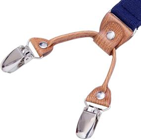 img 1 attached to Stylish and Sturdy: Adjustable Elastic Suspenders with 4 Strong Clips for Kids, Men, and Boys