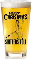 🎄 christmas vacation funny mug - shitters full beer glass for men and women - 16oz pint glass logo