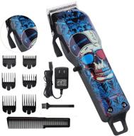 wireless hair clipper trimmer set for men and kids - professional cordless hair cutting 💈 kit with taper lever, rechargeable li-ion battery 2000mah, heavy duty motor, detachable cord - barber clippers logo