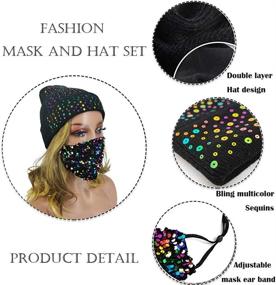 img 1 attached to Womens Knitted Sequins Skullies Slouchy