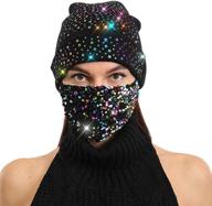 womens knitted sequins skullies slouchy logo