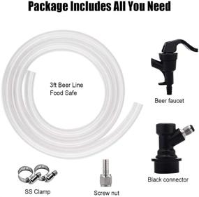 img 2 attached to Food Safe Clear Tube Kit for Cornelius Keg Wine Making Soda Dispensing - FERRODAY 1/4" Ball Lock Beer Line Assembly with Liquid Line, Picnic Tap, and Quick Disconnect Faucet - Keg Fitting