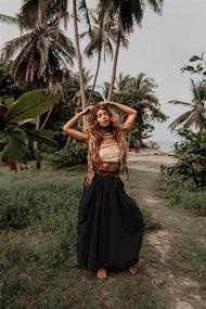 img 3 attached to 🌸 Thaluta Women's Maxi Boho Skirt: Stylish Pockets, Organic Cotton, Hippie Gypsy Chic