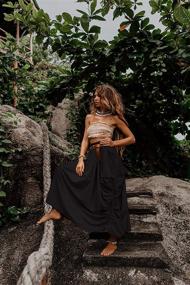 img 2 attached to 🌸 Thaluta Women's Maxi Boho Skirt: Stylish Pockets, Organic Cotton, Hippie Gypsy Chic