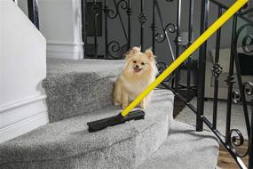 img 3 attached to FURemover Broom: Pet Hair Removal Tool with Squeegee & Telescopic Handle, Extends 3-5 Feet - Black & Yellow