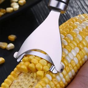 img 2 attached to 🌽 Efficient Deluxe Corn Stripper: Ultimate Corn Cob Peeler and Kerneler with Stainless Steel Blades and Hand Protector