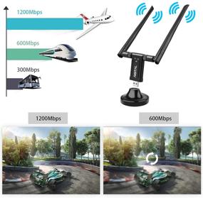 img 3 attached to 🔌 Aigital USB Wi-Fi адаптер: 1200Mbps двухдиапазонный MU-MIMO донгл с подставкой на USB3.0, антеннами 5dBi и кабелем-удлинителем - идеальный для настольных ПК на Windows/Mac.