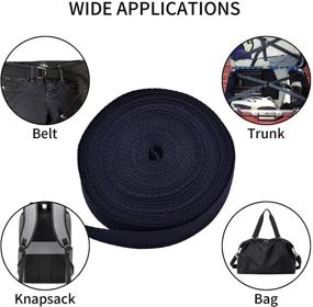 img 3 attached to 🐾 EDOBLUE Black 1 Inch by 10 Yards Flat Nylon Webbing Strap – Ideal for Arts and Crafts, Dog Leashes, and Outdoor Activities