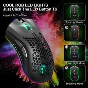 img 2 attached to 🖱️ Premium Gaming Mouse: Rechargeable Wireless USB Mouse with RGB Chroma Backlight, Honeycomb Shell, and Ergonomic Comfort Grip for PC/Laptop Gaming