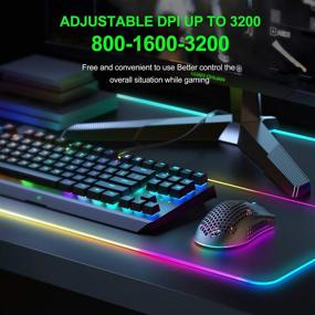 img 1 attached to 🖱️ Premium Gaming Mouse: Rechargeable Wireless USB Mouse with RGB Chroma Backlight, Honeycomb Shell, and Ergonomic Comfort Grip for PC/Laptop Gaming