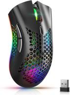 🖱️ premium gaming mouse: rechargeable wireless usb mouse with rgb chroma backlight, honeycomb shell, and ergonomic comfort grip for pc/laptop gaming logo