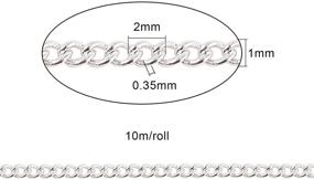 img 3 attached to 💎 LiQunSweet Airssory: 10 метров 2x1 мм латунного цепочка Slim Curb - идеально подходит для изготовления украшений и рукоделия