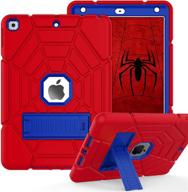 🔵 zonefoker ipad 9th generation case - heavy duty shockproof cover with stand for 10.2 inch ipad 2021/2020/2019 - perfect for kids - red+blue логотип