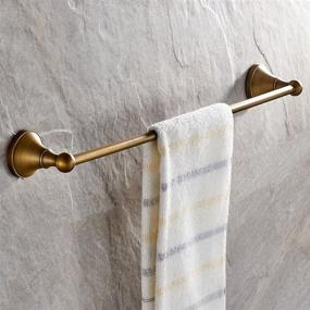 img 2 attached to 🛀 Leyden Antique Brass Towel Bar: 23.6-Inch Towel Holder Rod for Wall Mount Bathroom Accessories