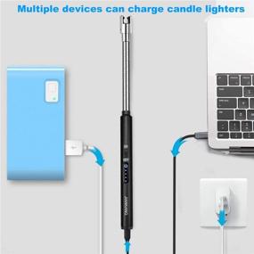 img 2 attached to Smart USB Arc Candle Lighter with Touch Sensor, Flexible Long Neck & LED Battery Indicator - Windproof Firestarter for Candles, Fireworks, Fireplace, BBQ