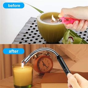 img 3 attached to Smart USB Arc Candle Lighter with Touch Sensor, Flexible Long Neck & LED Battery Indicator - Windproof Firestarter for Candles, Fireworks, Fireplace, BBQ