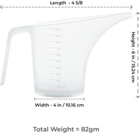 img 3 attached to 🚰 Efficient Funnel Pitcher (1000ml): Measuring Cup with Funnel Spout for Easy Pouring in Baking, Cooking, and More!