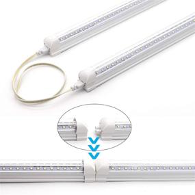 img 2 attached to Pack of 2 T8 LED Under Cabinet Lighting Fixtures - 2ft, 15W, 1680lm, Cool White 6500k, Corded Electric with Built-in ON/Off Switch - Perfect for Workbench, Utility Shop, and More