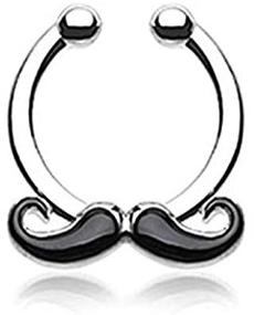 img 1 attached to Covet Jewelry Classic Mustache Septum