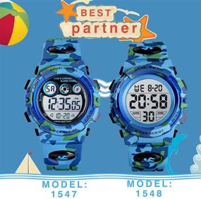 img 2 attached to 🕒 SKMEI Kids Watch: Waterproof Digital Sports Watch for Boys & Girls with LED Backlight, Multifunction Chronograph and Colorful Analog Dial