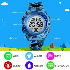 img 1 attached to 🕒 SKMEI Kids Watch: Waterproof Digital Sports Watch for Boys & Girls with LED Backlight, Multifunction Chronograph and Colorful Analog Dial